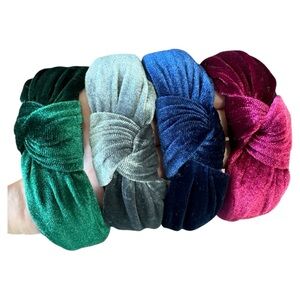 Velvet twist headbands-four pack